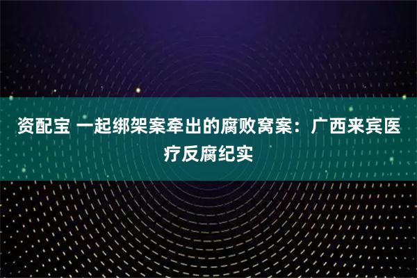 资配宝 一起绑架案牵出的腐败窝案：广西来宾医疗反腐纪实